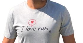 Camiseta Corrida Casual Algodão Running Treino I Love Run cinza - Hand Made Sports