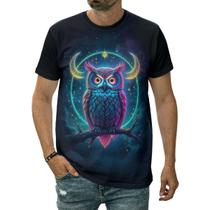 Camiseta Coruja Animal Místico Voo Sábio Poder Hipnótico