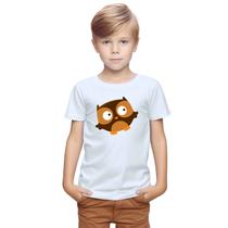 Camiseta Coruja Brown Corujinha Camisa Personalizada Blusa Infantil e Juvenil Algodão com Poliéster Camiseta Coruja Brown Corujinha Camisa Personalizada Blusa Infantil e Juvenil Algodão com Poliéster