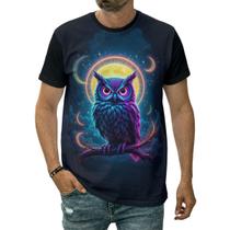 Camiseta Coruja Olhar Fixo Inteligência Natureza Caçadora Camiseta Coruja Olhar Fixo Inteligência Natureza Caçadora