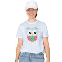 Camiseta Coruja Verde Camisa Personalizada Blusa Adulto Algodão com Poliéster Camiseta Coruja Verde Camisa Personalizada Blusa Adulto Algodão com Poliéster