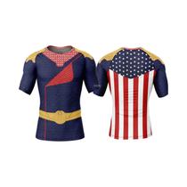 Camiseta Cosplay Homelander Azul Dourado, Fantasia De Super-Herói Para Adultos E Crianças