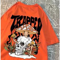 Camiseta Costas Trapped Caveira Cabeça Cogumelo Streetwear! Camiseta Costas Trapped Caveira Cabeça Cogumelo Streetwear!