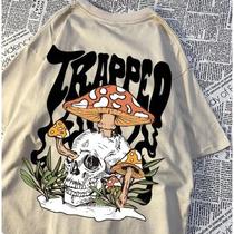 Camiseta Costas Trapped Caveira Cabeça Cogumelo Streetwear! Camiseta Costas Trapped Caveira Cabeça Cogumelo Streetwear!
