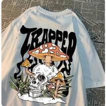 Camiseta Costas Trapped Caveira Cabeça Cogumelo Streetwear! Camiseta Costas Trapped Caveira Cabeça Cogumelo Streetwear!