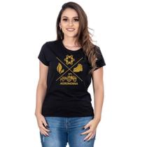 Camiseta Country Feminina Algodão Agronomia Manga Curta
