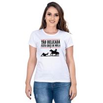 Camiseta Country Feminina Algodão Estampada Manga Curta Leve