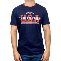 Camiseta Country Masculina Azul Marinho Usa Indian Farm