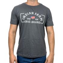 Camiseta Country Masculina Usa Cinza Indian Farm
