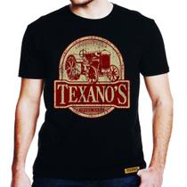 Camiseta Country Preta Texanos Cowboy Manga Curta Atacado