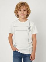 Camiseta Crepe Manga Curta Juvenil Para Menino- OFF WHITE Camiseta Crepe Manga Curta Juvenil Para Menino- OFF WHITE