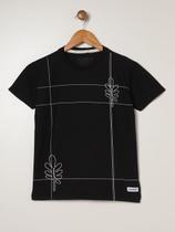 Camiseta Crepe Manga Curta Juvenil Para Menino- PRETO Camiseta Crepe Manga Curta Juvenil Para Menino- PRETO