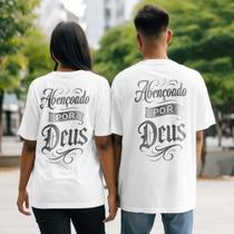 Camiseta Cristã Abençoado Por Deus Manga Curta Unissex Estilo Urbano Casual Confortável