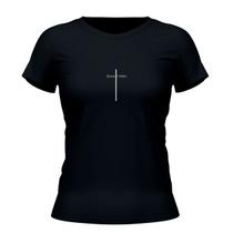 Camiseta Cristã Feminina - Jesus Cristo Preta Camiseta Cristã Feminina - Jesus Cristo Preta