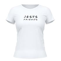 Camiseta Cristã Feminina - Jesus Friends Branca