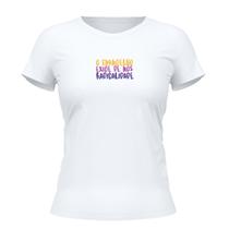 Camiseta Cristã Feminina - O evangelho exige de nós Branca