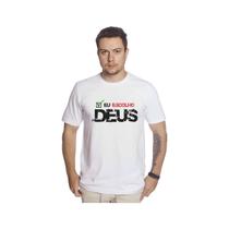 Camiseta Cristã Masculina Algodão Eu Escolho Deus Blusa Gola Redonda