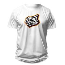 Camiseta Cristã Masculina - Jesus First 100% Algodão Camiseta Cristã Masculina - Jesus First 100% Algodão