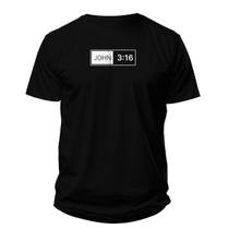 Camiseta Cristã Masculina - John 3:16 Preta Camiseta Cristã Masculina - John 3:16 Preta