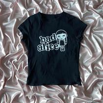 Camiseta Crop Top Estilo Y2K Harajuku Para Mulheres, Sexy, Com Estampa De Letras, Casual, Punk, Slim