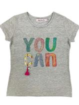 Camiseta cropped aplique tassel you can