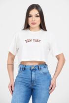 Camiseta Cropped Básica com Estampa "New York" - Attitude