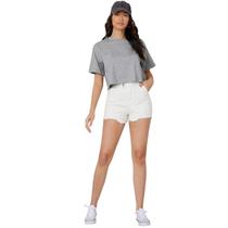 Camiseta Cropped Básica Ideal Algodão 30.1 Cinza Camiseta Cropped Básica Ideal Algodão 30.1 Cinza