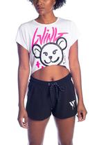 Camiseta cropped - bear - branco Camiseta cropped - bear - branco