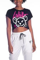 Camiseta cropped - bear - preto