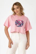 Camiseta CROPPED Blusa Feminina OVERSIZED 100 Algodão Rosa Bebê