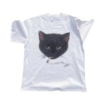 Camiseta Cropped Branca Com Estampa Gráfica De Gato, Estilo Punk Grunge Retro Rock Hip-hop Vintage, Camiseta Cropped Branca Com Estampa Gráfica De Gato, Estilo Punk Grunge Retro Rock Hip-hop Vintage,