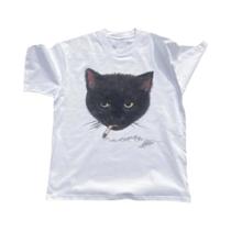 Camiseta Cropped Branca Com Estampa Gráfica De Gato, Estilo Punk Grunge Retro Rock Hip-hop Vintage, Camiseta Cropped Branca Com Estampa Gráfica De Gato, Estilo Punk Grunge Retro Rock Hip-hop Vintage,