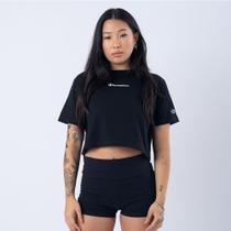Camiseta cropped champion athletic mini script ink