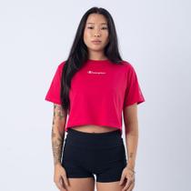 Camiseta cropped champion athletic mini script ink