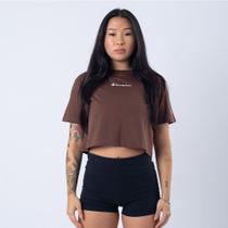 Camiseta cropped champion athletic mini script ink