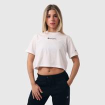 Camiseta cropped champion athletic mini script ink