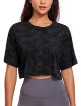 Camiseta Cropped CRZ YOGA em Algodão Pima Tie Dye Médio Camiseta Cropped CRZ YOGA em Algodão Pima Tie Dye Médio