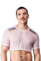 Camiseta Cropped de Tule Luxo Pride Parade Unissex LGBT - ElleAma Moda Íntima