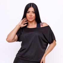 Camiseta Cropped Dry Fit Ombro a Ombro Academia