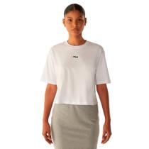 Camiseta Cropped Feminina Fila Comfort Classic Branco Camiseta Cropped Feminina Fila Comfort Classic Branco