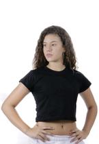 Camiseta Cropped Feminina Manga Curta lisa Básica-Rf 101