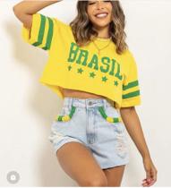 Camiseta cropped feminino brasil - YENY PERUANO