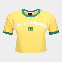 Camiseta Cropped Flamengo Brasil Feminina