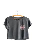 Camiseta Cropped - For Soul Firefighters Cor: Chumbo estonado