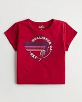 Camiseta Cropped H Feminina Vermelho Desenho