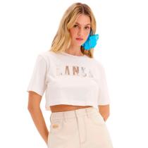 Camiseta Cropped Lança Perfume Ve25 Off White Feminino