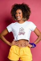 Camiseta cropped - malu - branco