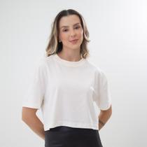 Camiseta Cropped Oversized - Estampa Lisa