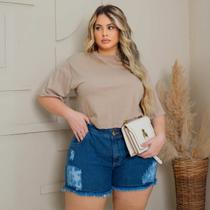 Camiseta Cropped Plus Size Estilosa Ideal Para Looks Modernos E Confortáveis