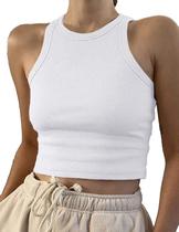 Camiseta Cropped Regata Artfish em Malha Canelada Camiseta Cropped Regata Artfish em Malha Canelada
